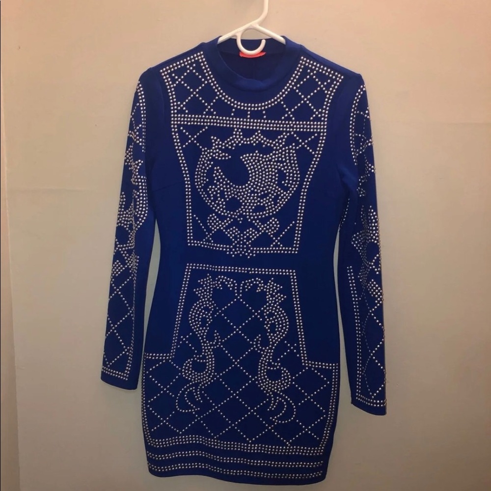 Royal blue dress w/ silver studs